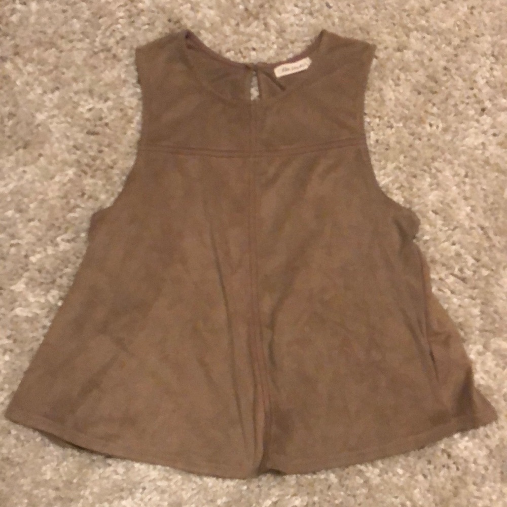 Brown faux suede tank